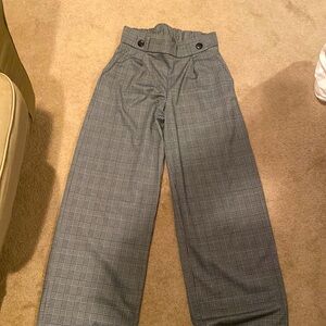 ASOS JDY button detail wide leg dad pants in mono check